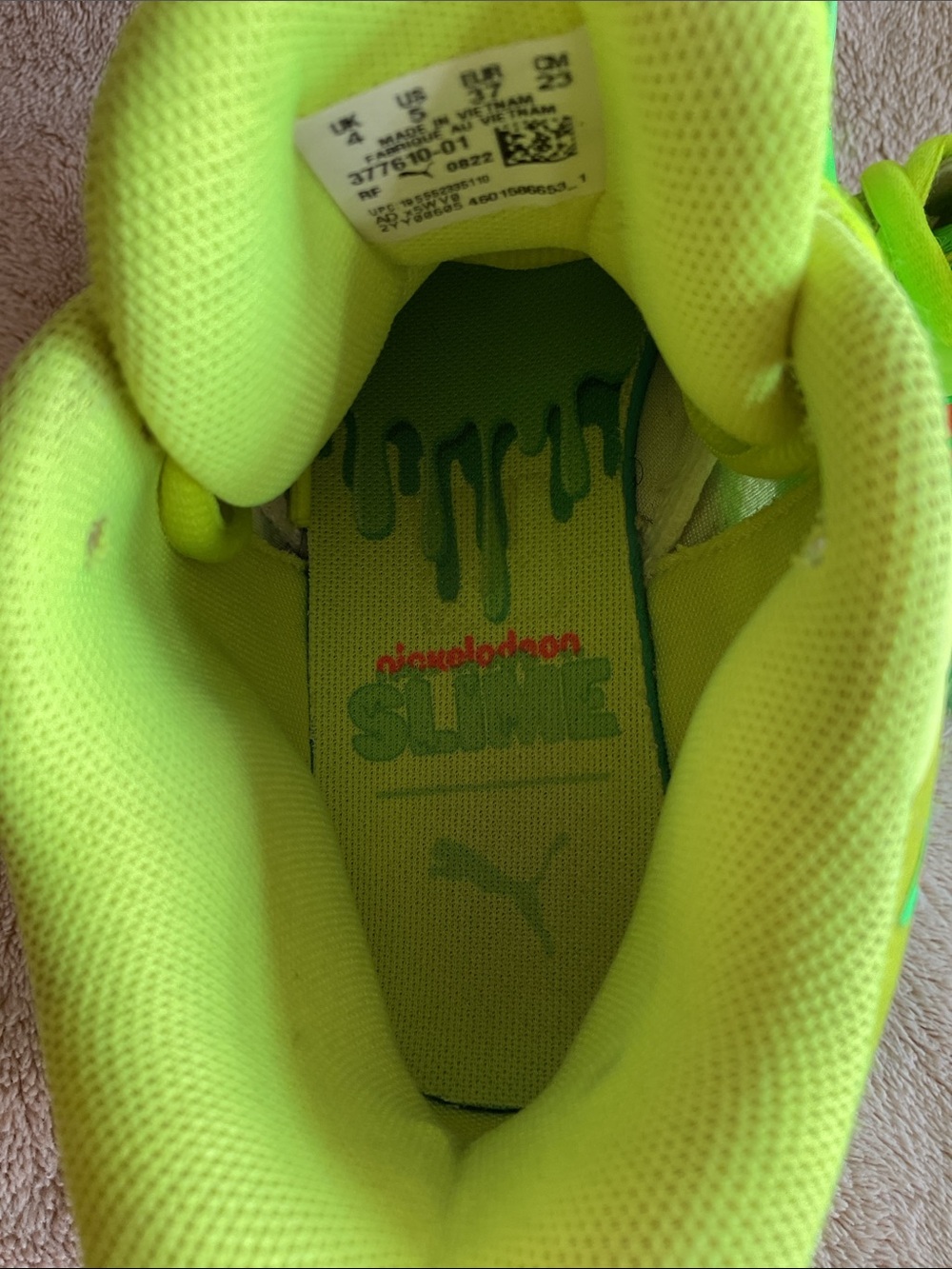 Boy’s Puma Nickelodeon Slime B Ball Shoes Size 5 - Picture 5 of 7